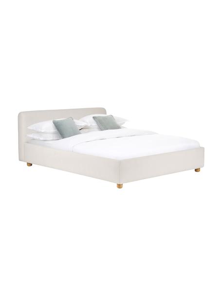 Čalúnená buklé posteľ Serena, Biela, 140 x 200 cm