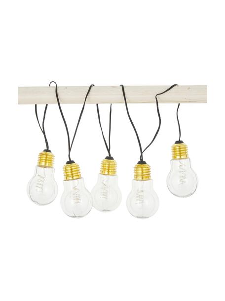 Guirnalda de luces LED Bulb, 100 cm, 5 luces, con temporizador, Cable: plástico, Dorado, negro, L 100 cm