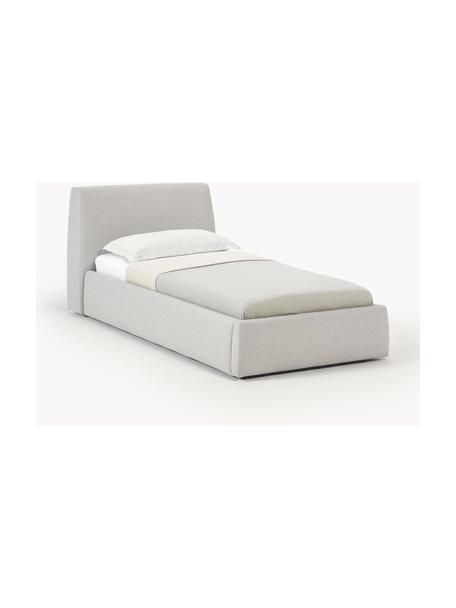 Eenpersoonsbed Cloud met opbergruimte, Bekleding: fijn gestructureerde gewe, Poten: gelakt hout Het materiaal, Geweven stof lichtbeige, B 90 x L 200 cm