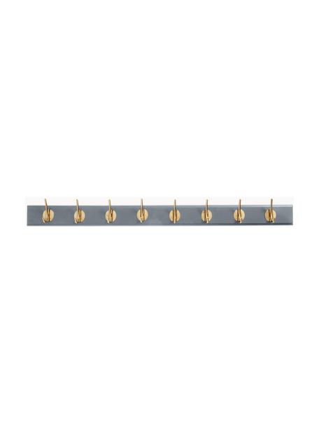 Appendiabiti in legno con 8 ganci Edgy, Asta: pannello MDF (fibra a med, Grigio, dorato, Larg. 90 cm