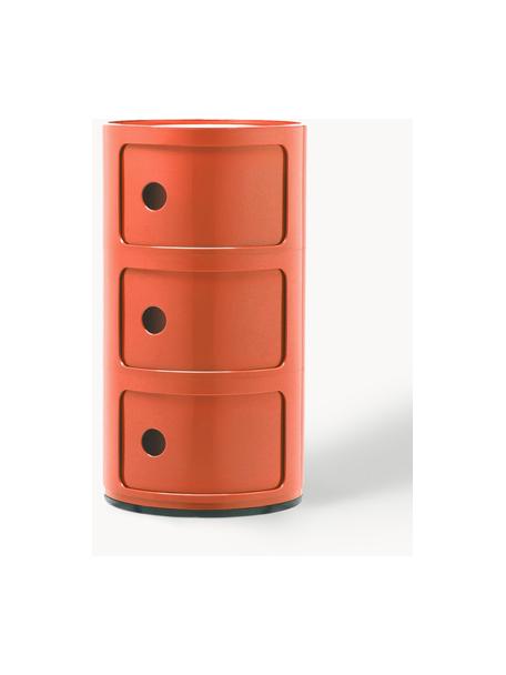 Design Container Componibili, 3 Elemente, Kunststoff (ABS), durchgefärbt, Orange, glänzend, Ø 32 x H 59 cm