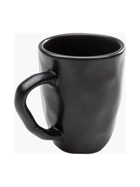Mugs Organic, 4 pièces, Grès cérame, Noir, Ø 13 x haut. 11 cm, 370 ml