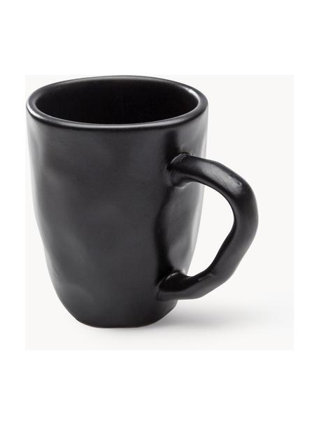 Tasses Organic, 4 pièces, Grès cérame, Noir, Ø 13 x haut. 11 cm, 370 ml