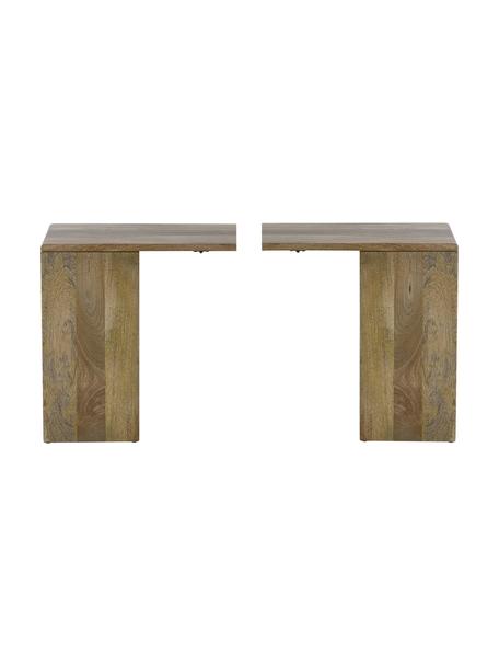 Nachttisch-Set Morning aus Holz, 2-tlg., Mangoholz, Mitteldichteholzfaserplatte (MDF), Metall, Braun, B 40 x H 42 cm