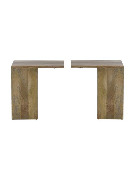 Súprava nočných stolíkov z dreva Morning, 2 diely, Mangové drevo, drevovláknitá doska (MDF), kov, Mangové drevo, Š 40 x V 42 cm