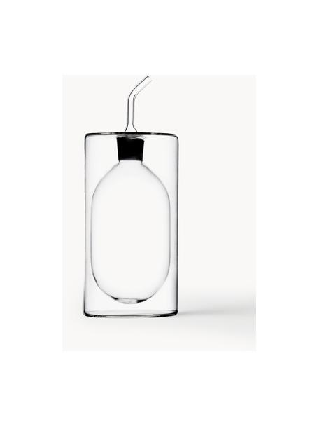 Distributeur de vinaigre et d'huile artisanal Cilindro, Verre borosilicate, Transparent, Ø 8 x haut. 19 cm