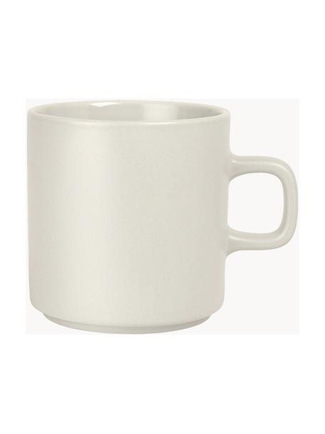 Kaffeetassen Pilar in matt/glänzend, 6 Stück, Keramik, Cremeweiss, Ø 9 x H 9 cm, 250 ml