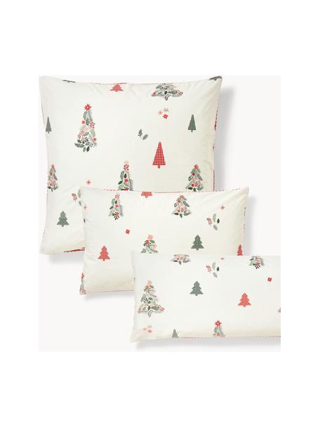 Poszewka na poduszkę z perkalu Pine, Biały, czerwony, zielony, S 40 x D 80 cm