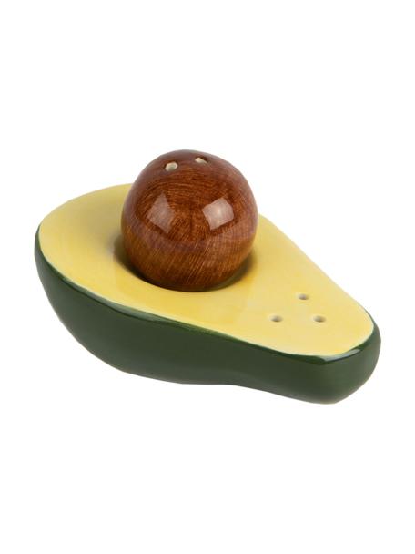 Solniczka i pieprzniczka Avocado, Porcelana, Zielony, żółty, brązowy, S 9 x W 5 cm