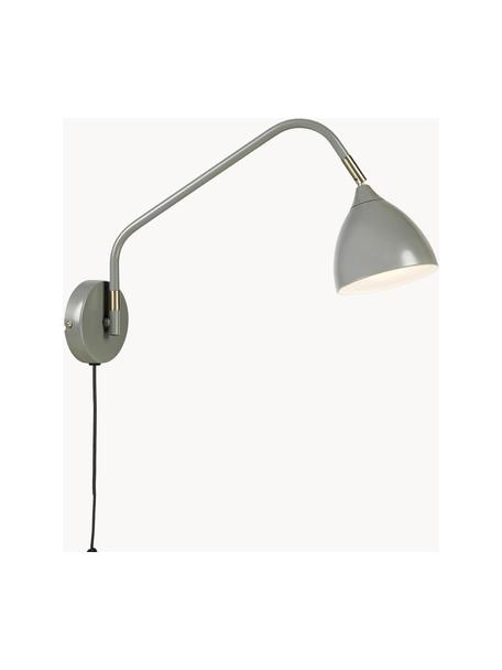 Veľká nastaviteľná nástenná lampa so zástrčkou Valencia, Sivá, H 40 x V 28 cm
