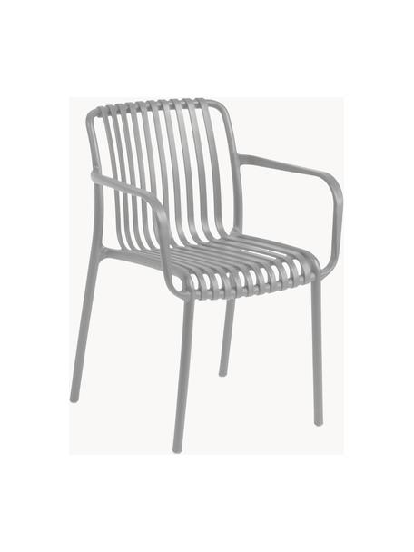 Chaise de jardin à accoudoirs Isabellini, Plastique, Gris, larg. 54 x prof. 49 cm