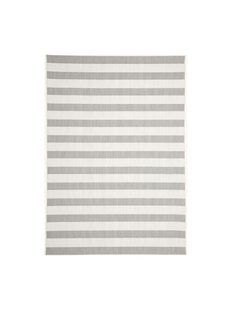 Tapis d'extérieur à jeu de rayures Axa, 86 % polypropylène, 14 % polyester, Blanc cassé, gris clair, larg. 200 x long. 290 cm (taille L)