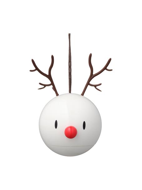Ciondolo Reindeer 2 pz, Plastica, metallo, Bianco, nero, rosso, Larg. 10 x Alt. 7 cm