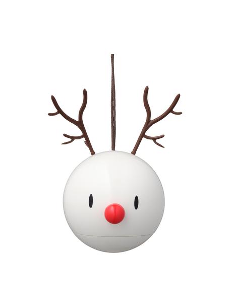 Ozdoba na stromček Reindeer, 2 ks, Umelá hmota, kov, Biela, čierna, červená, Š 10 x V 7 cm