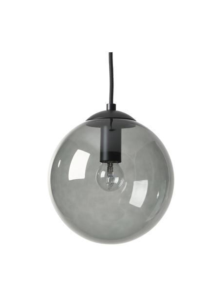Bollen hanglamp Beth van glas, Lampenkap: glas, Grijs, zwart, Ø 20 cm