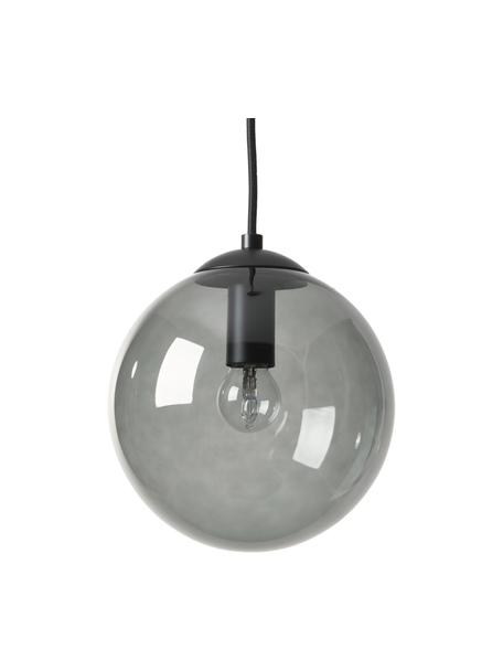 Lámpara de techo Beth, Pantalla: vidrio, Cable: cubierto en tela, Gris, negro, Ø 20 cm