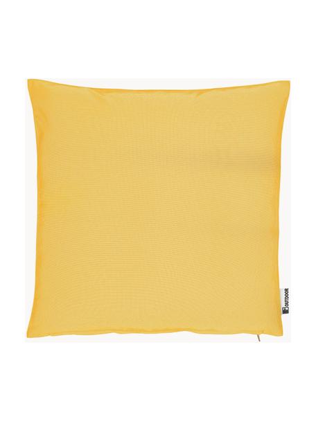 Tweekleurig geweven outdoor kussen St. Maxime, met vulling, Geel, B 47 x L 47 cm