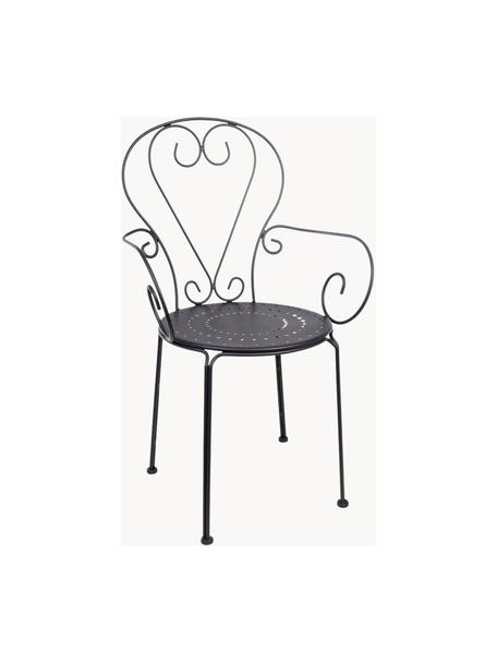 Krzesło ogrodowe z podłokietnikami Etienne, 2 szt., Ciemny szary, S 49 x  W 89 cm