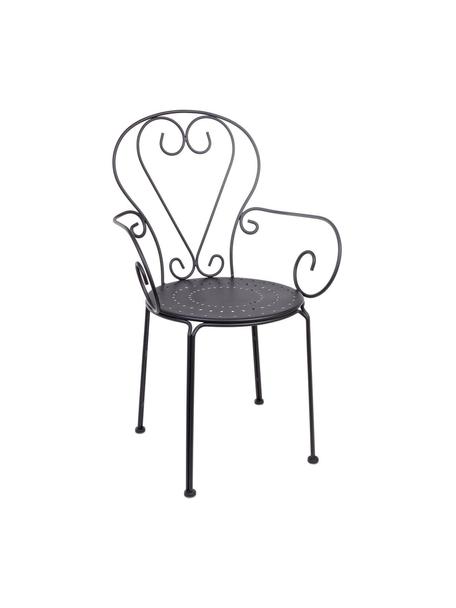 Zahradní židle s područkami Etienne, 2 ks, Tmavě šedá, Š 49 cm, V 89 cm