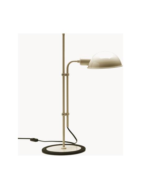 Grosse Schreibtischlampe Funiculí mit verstellbarem Lampenschirm, Lampenschirm: Aluminium, beschichtet, Hellbeige, glänzend, B 20 x T 36 cm