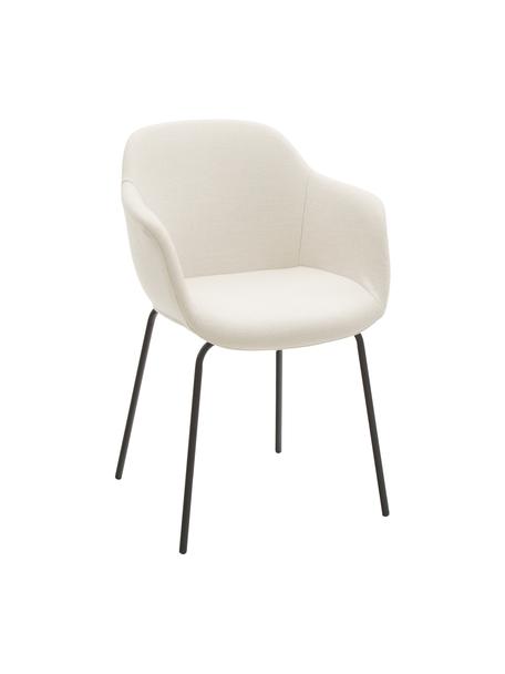 Židle s područkami s úzkým skořepinovým sedákem Fiji, Krémově bílá, Š 58 cm, H 56 cm