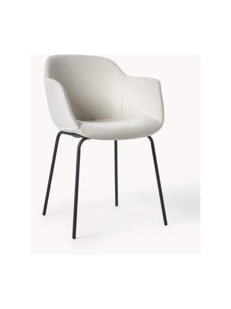 Židle s područkami s úzkým skořepinovým sedákem Fiji, Tlumeně bílá, Š 58 cm, H 56 cm