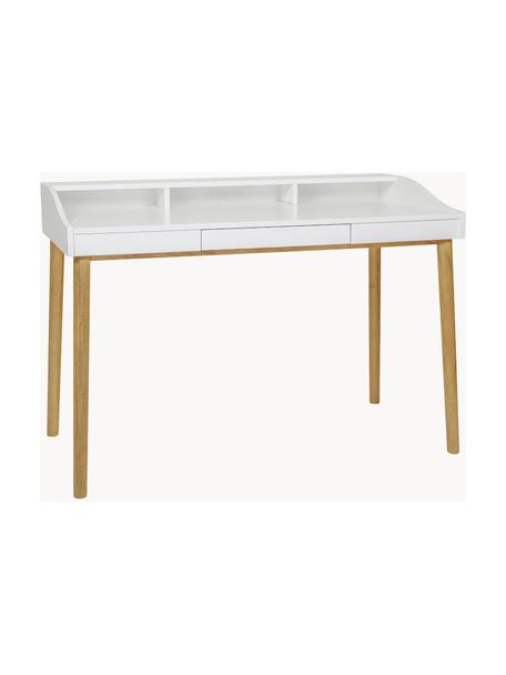 Bureau Lindenhof, Blanc, chêne, larg. 120 x prof. 60 cm