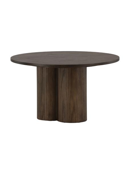 Kulatý dřevěný konferenční stolek Olivia, MDF deska (dřevovláknitá deska střední hustoty), MDF deska (dřevovláknitá deska střední hustoty), tmavě lakovaný, Ø 80 cm