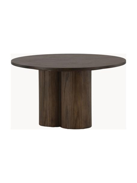 Tavolino rotondo da salotto in legno Olivia, Pannello MDF (fibra a media densità) con finitura in legno di quercia, Legno, scuro verniciato, Ø 80 cm