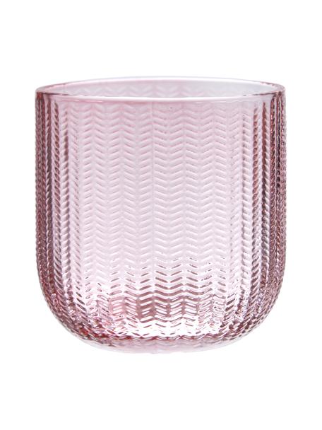 Sklenený pohár na zubné kefky Emilia, Sklo, Ružová, Ø 8 x V 8 cm