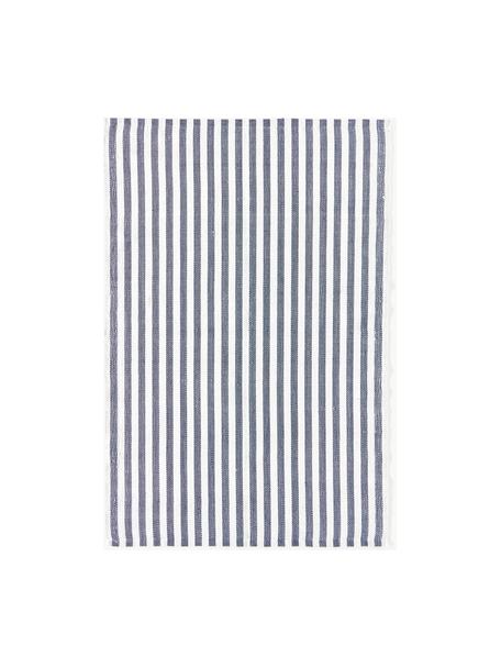 Tapis d'intérieur/extérieur tissé à la main Lyla, 100 % polyester, certifié GRS, Blanc, bleu foncé, larg. 120 x long. 180 cm (taille S)