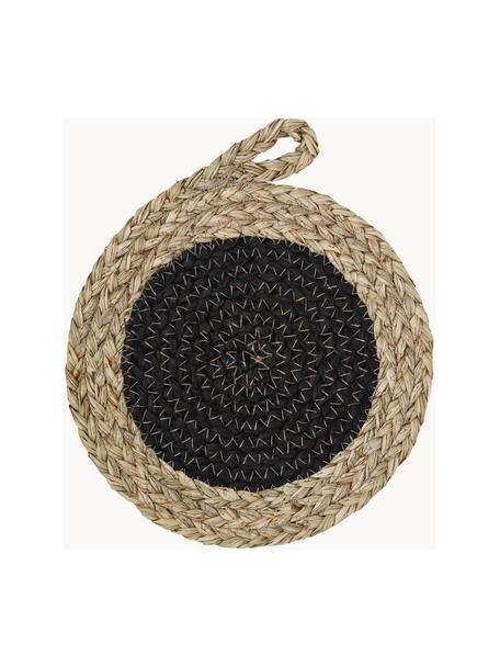 Podložka z morskej trávy Trive, Morská tráva, Svetlohnedá, čierna, Ø 26 cm