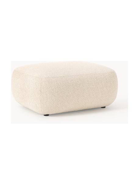 Puf reposapiés en tejido bouclé Sofia, Tapizado: tejido bouclé (100% polié, Estructura: madera de abeto, tablero , Patas: plástico Este producto es, Bouclé beige claro, An 75 x F 96 cm