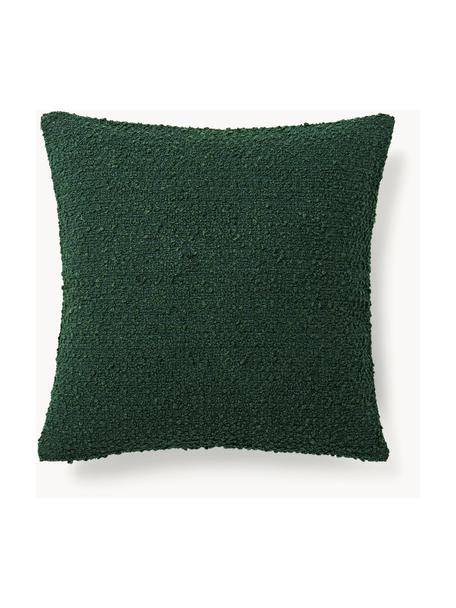 Housses de coussin en bouclette Bellamie, 2 pièces, Tissu bouclette (95 % polyester, 5 % polyacrylique)

La bouclette est une matière qui se caractérise par sa texture aux courbes irrégulières. La surface caractéristique est créée par des boucles tissées de fils différents qui confèrent au tissu une structure unique. La structure bouclée a un effet à la fois isolant et moelleux, ce qui rend le tissu particulièrement douillet, Bouclette vert foncé, larg. 45 x long. 45 cm