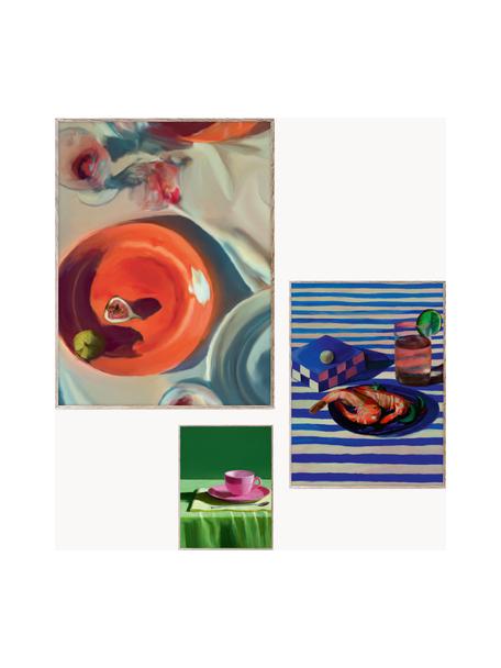Set 3 poster con cornice Artwall no. 04, Cornice: legno di pino, Multicolore, Set in varie misure