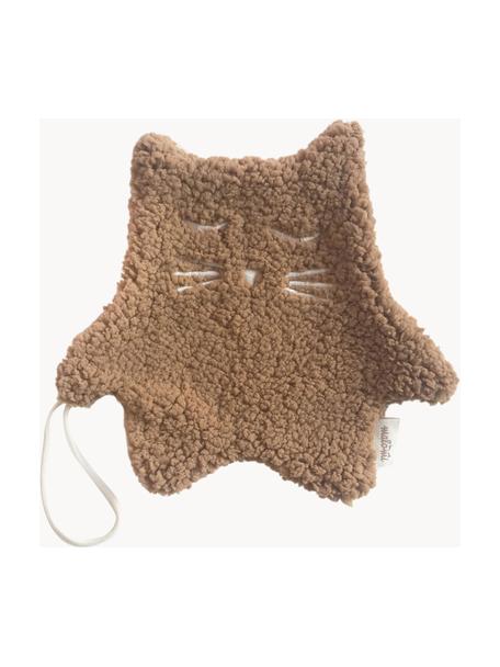 Doudou avec attache-tétine artisanal Kitten, Polyester, Brun, larg. 19 x long. 20 cm (taille M)