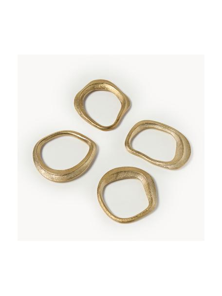 Set di 4 portatovaglioli Flow, Ottone, Ottone, Larg. 7 x Alt. 7 cm