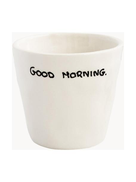 Tazzine da caffè dipinte a mano Good Morning 6 pz, Gres, Good Morning, Ø 7 x Alt. 6 cm, 80 ml