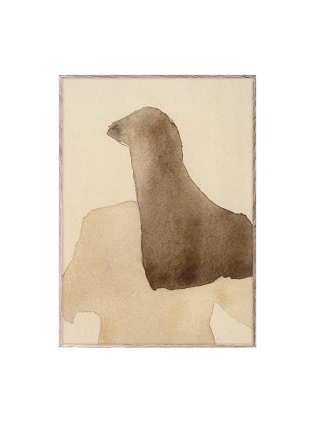 Plagát Long Hair, 210 g matný papier Hahnemühle, digitálna tlač s 10 farbami odolnými voči UV žiareniu, Odtiene béžovej a hnedej, Š 30 x V 40 cm
