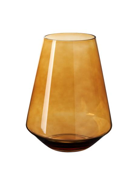Vase en verre soufflé bouche Joyce, Verre, Ambré, Ø 17 x haut. 21 cm