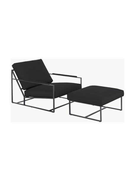 Lounge-Set Andy mit Metall-Gestell, 2-tlg., Gestell: Metall, pulverbeschichtet, Webstoff Anthrazit, Set mit verschiedenen Größen