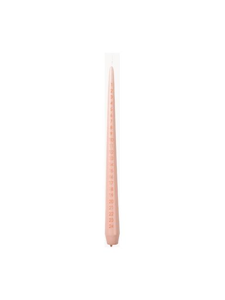 Adventní svíčka Taper, Parafín, Broskvová, Ø 3 cm, V 33 cm