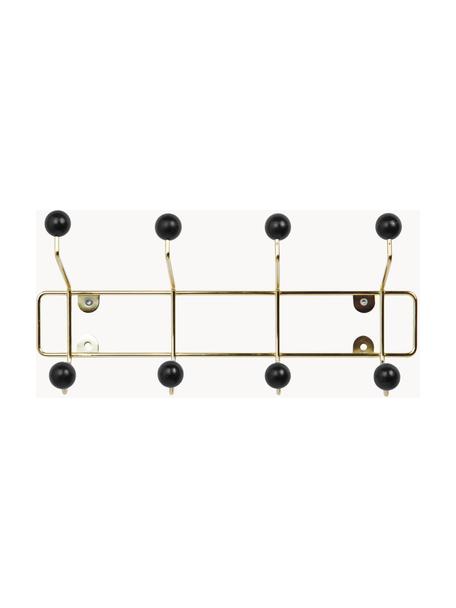 Perchero de pared de metal Saturnus, Estructura: metal lacado, Dorado, negro, An 34 x Al 15 cm