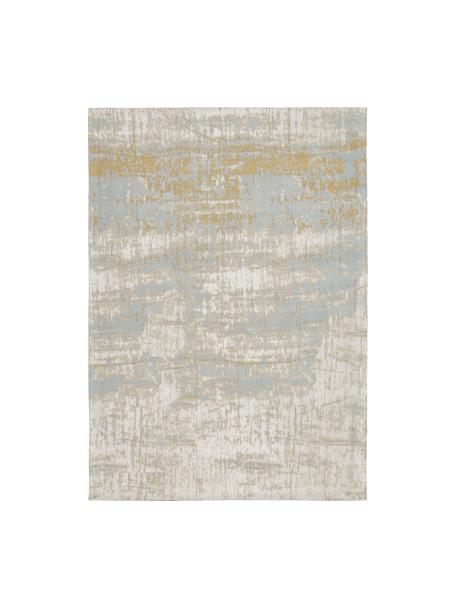 Tappeto vintage in cotone tessuto a mano Luise, Blu, giallo, Larg. 80 x Lung. 150 cm (taglia XS)