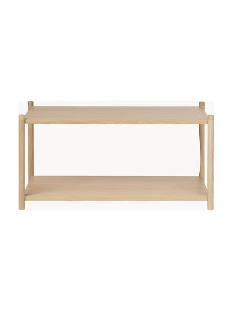 Scaffale in legno di quercia Sceene, Ripiani: legno di quercia, Struttura: legno di quercia massicci, Legno di quercia, Larg. 93 x Alt. 45 cm