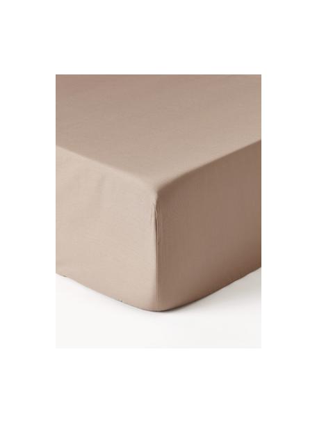 Lenzuolo con angoli topper in raso di cotone Premium, Beige, Larg. 90 x Lung. 200 cm, alt. 15 cm