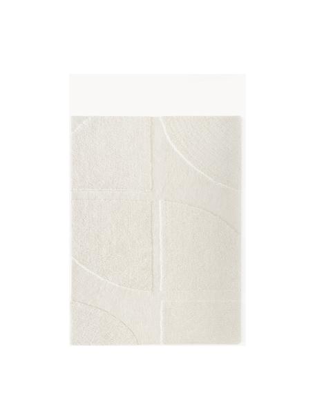 Tapis moelleux à poils longs texturé Jade, Blanc crème, larg. 300 x long. 400 cm (taille XL)