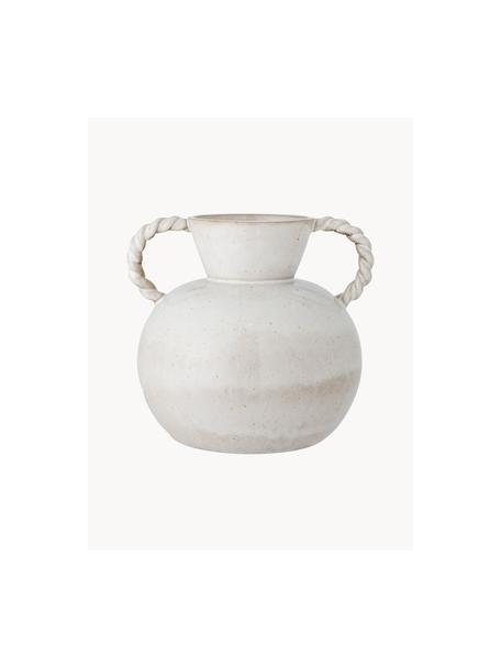 Jarrón con asas Semira, Cerámica de gres, Beige claro, Ø 24 x Al 22 cm