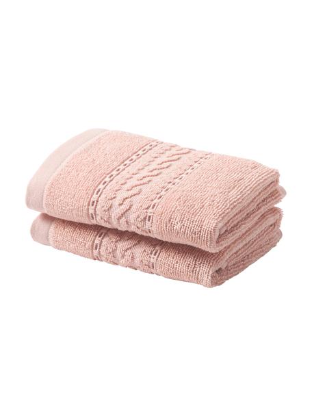 Ręcznik dla gości Cordelia, 2 szt., Blady różowy, Ręcznik dla gości, S 30 x D 50 cm, 2 szt.