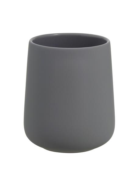 Kubek na szczoteczki z porcelany Nova One, Porcelana, Szary, Ø 8 x W 10 cm